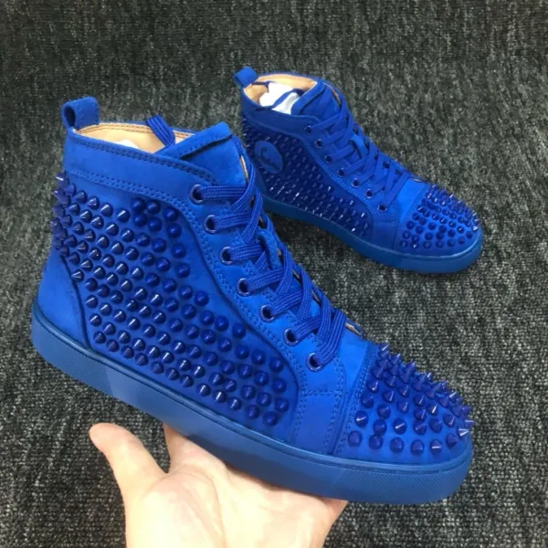Christian Louboutin Louis Spiky Black Suede High-Top Sneakers - 13