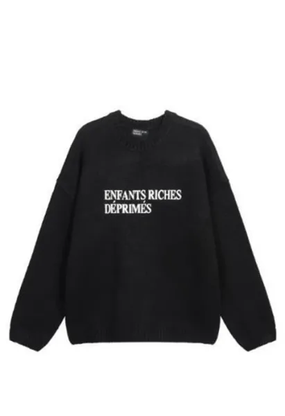 Design Fano Graphic Knit Sweater Black and White - 18