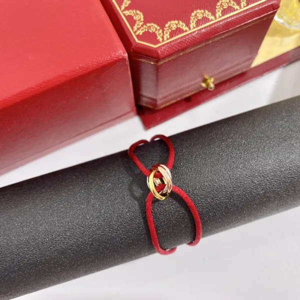 Cartier Trinity Bracelet Red Cord Jewelry - 1