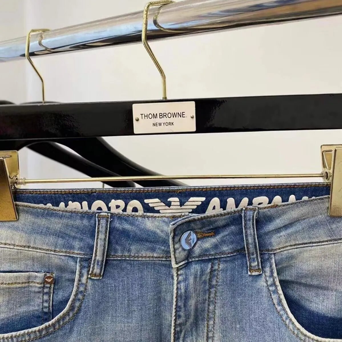 Emporio Armani Distressed Blue Jeans - 2