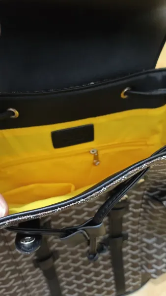 Goyard Saint Louis Backpack Graphite Gray with Cognac Leather Trim - 7