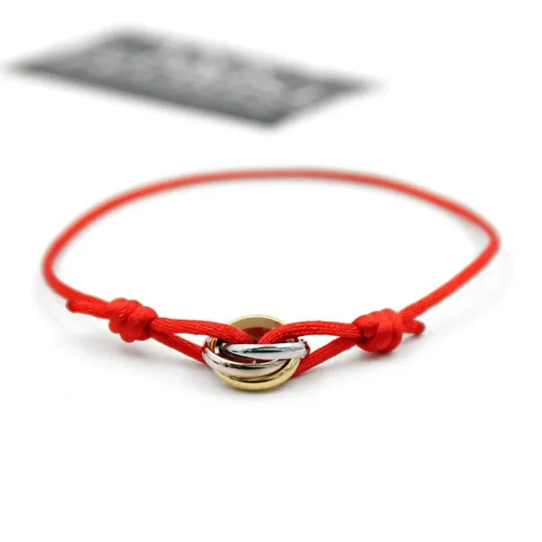 Cartier Trinity Bracelet with Gold Cord Jewelry - 18