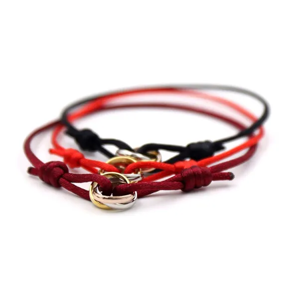 Cartier Trinity Bracelet with Gold Cord Jewelry - 15