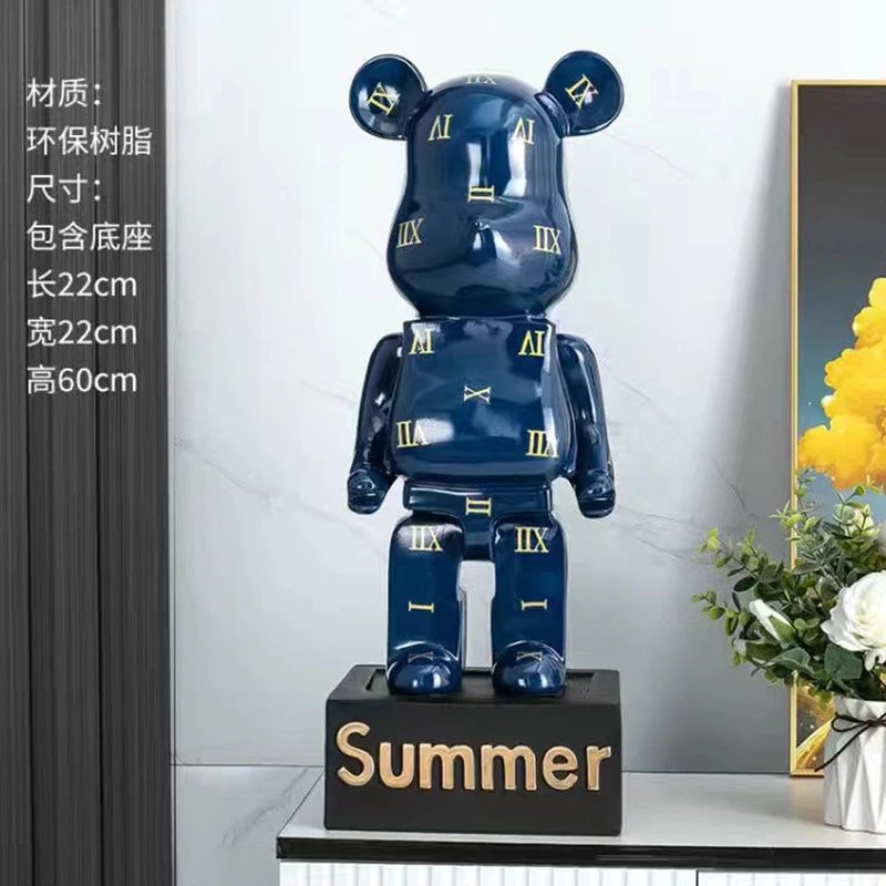 Medicom Toy Bearbrick Roman Numeral Navy Blue Decorative Figure Accessories