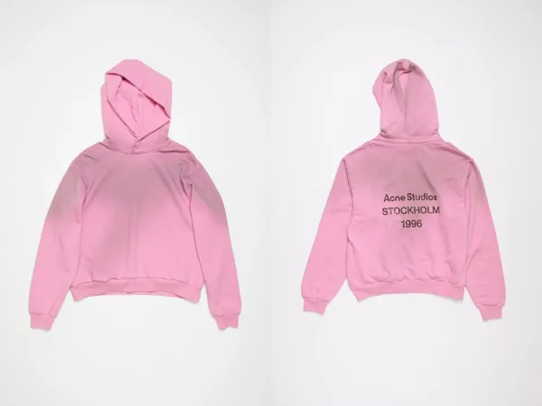 Acne Studios Stockholm 1996 Pink Cropped Hoodie - 1