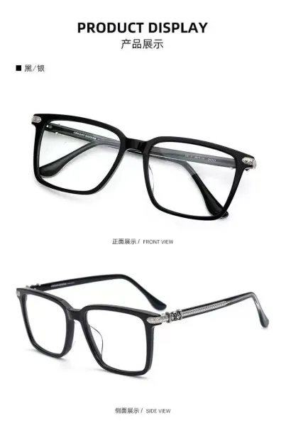 Design Amber Acetate Optical Glasses with Gold-tone Chain Detail Eyewear - 18