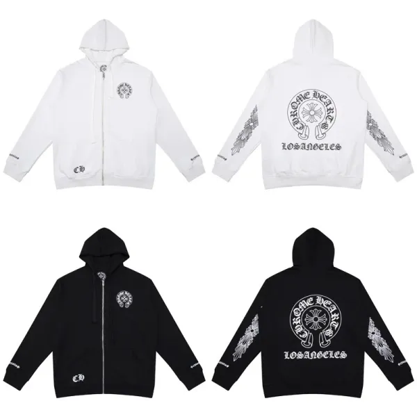Chrome Hearts Triple Cross Zip-Up Hoodie Black - 9