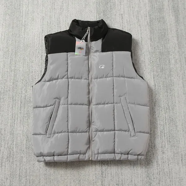 Design Puffer Vest Gray Black Outerwear.vest - 1