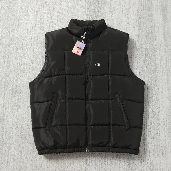 Design Puffer Vest Gray Black Outerwear.vest - 4