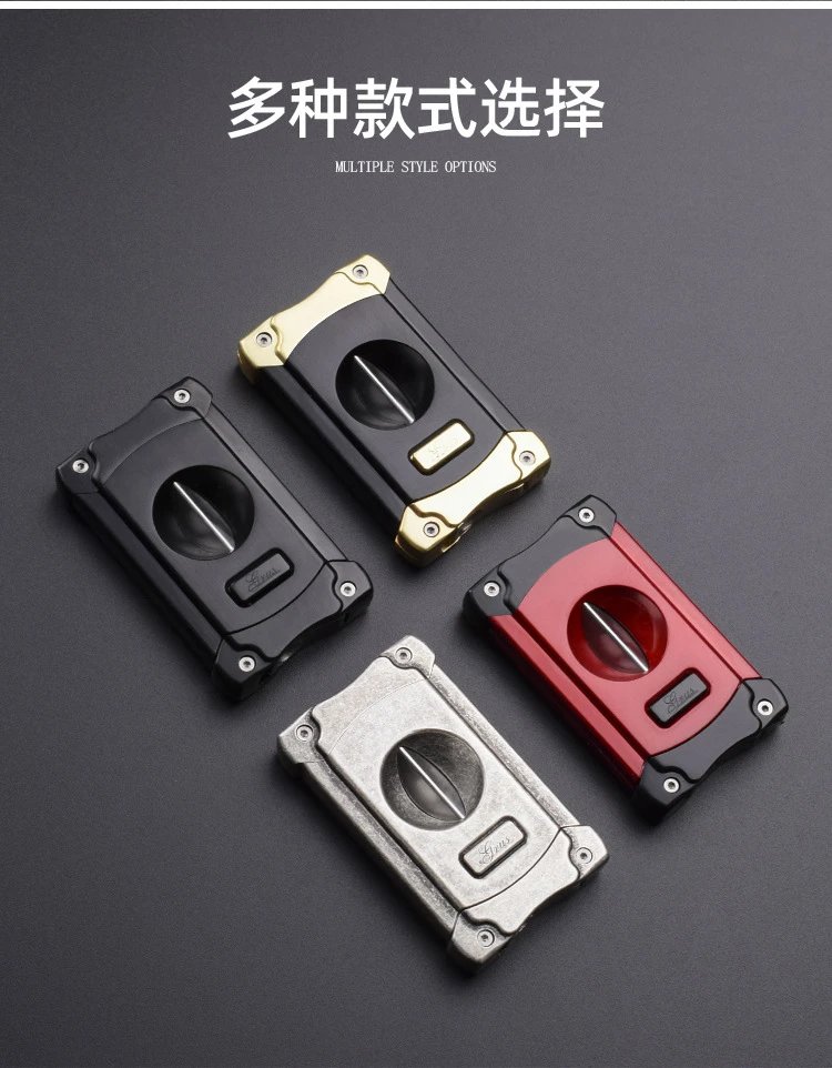 Design Gros Cigar Cutter Gold Black Silver Red Accessories - 3