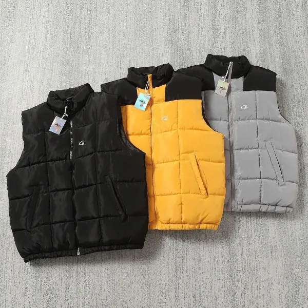 Design Puffer Vest Gray Black Outerwear.vest - 3