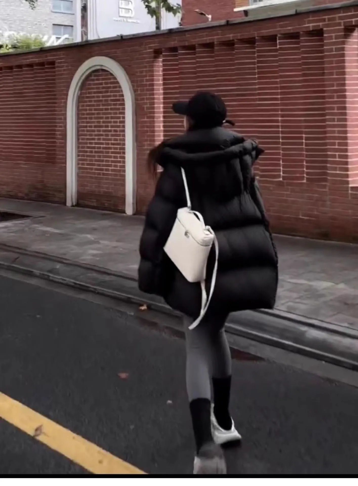 Chanel Logo Cap + Oversized Puffer Coat in Burgundy Down Jacket - 33