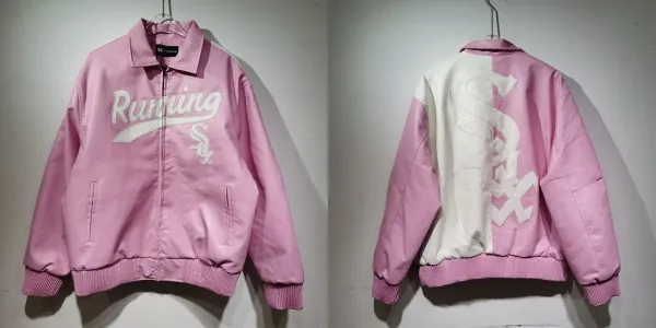 MLB Chicago White Sox Running Pink Bomber Jacket Outerwear.jacket - 1