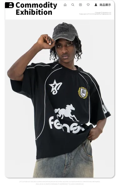 Design Fonse Horse Logo Black Sporty Jersey - 7