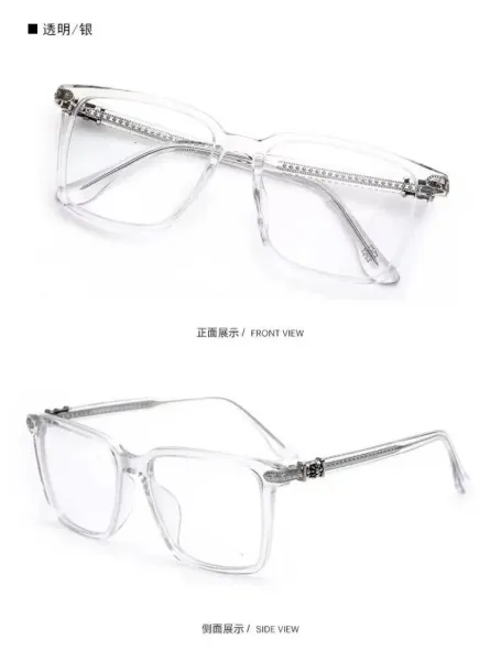 Design Amber Acetate Optical Glasses with Gold-tone Chain Detail Eyewear - 20