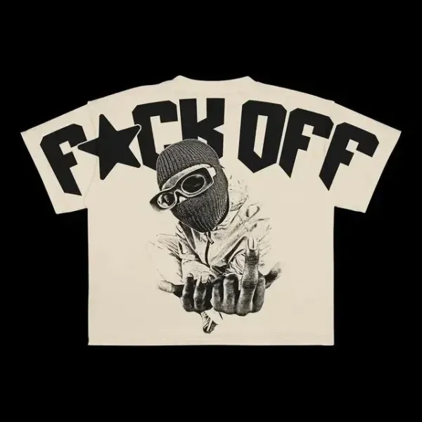 Design Money Is The Motive Graphic T-Shirt Beige - 5