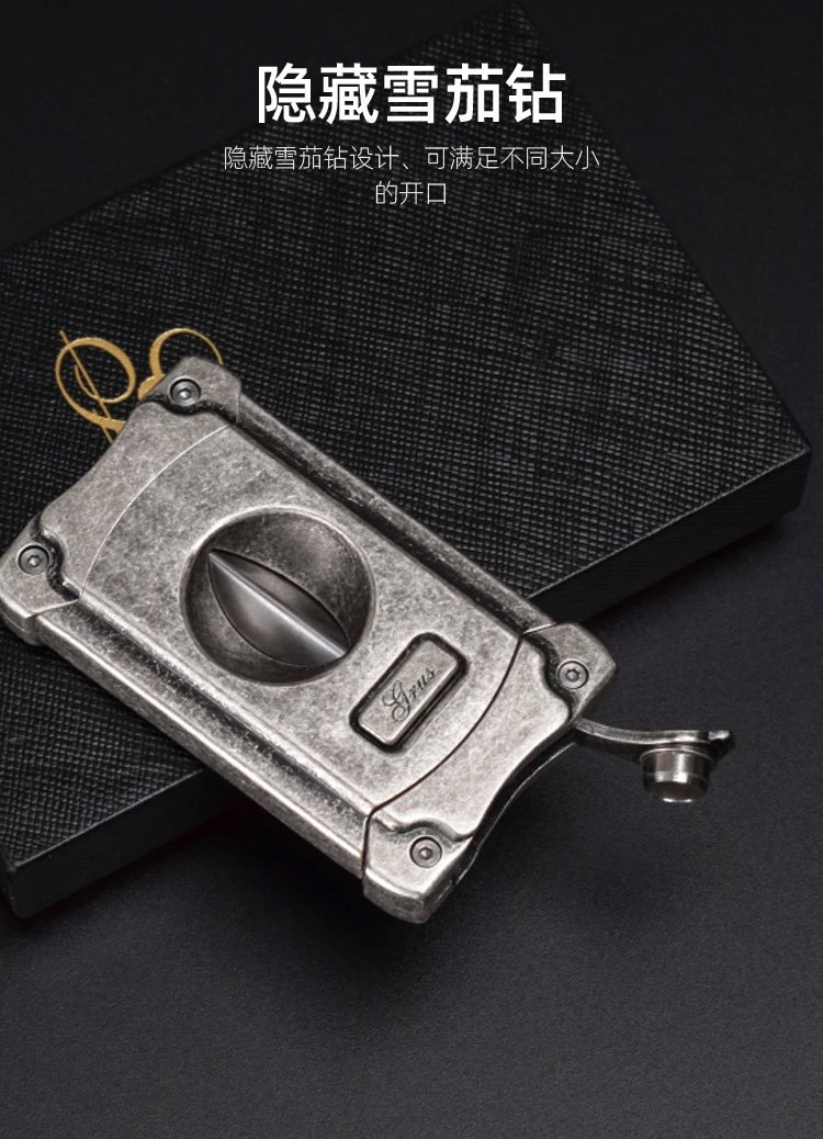 Design Gros Cigar Cutter Gold Black Silver Red Accessories - 7