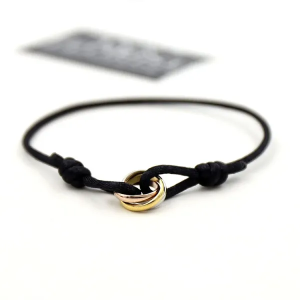 Cartier Trinity Bracelet with Gold Cord Jewelry - 17