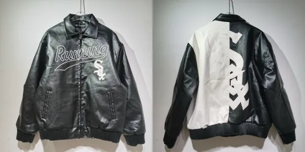 Design Chicago White Sox Running Leather Jacket Black / White Leather Jacket - 1