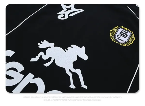 Design Fonse Horse Logo Black Sporty Jersey - 16