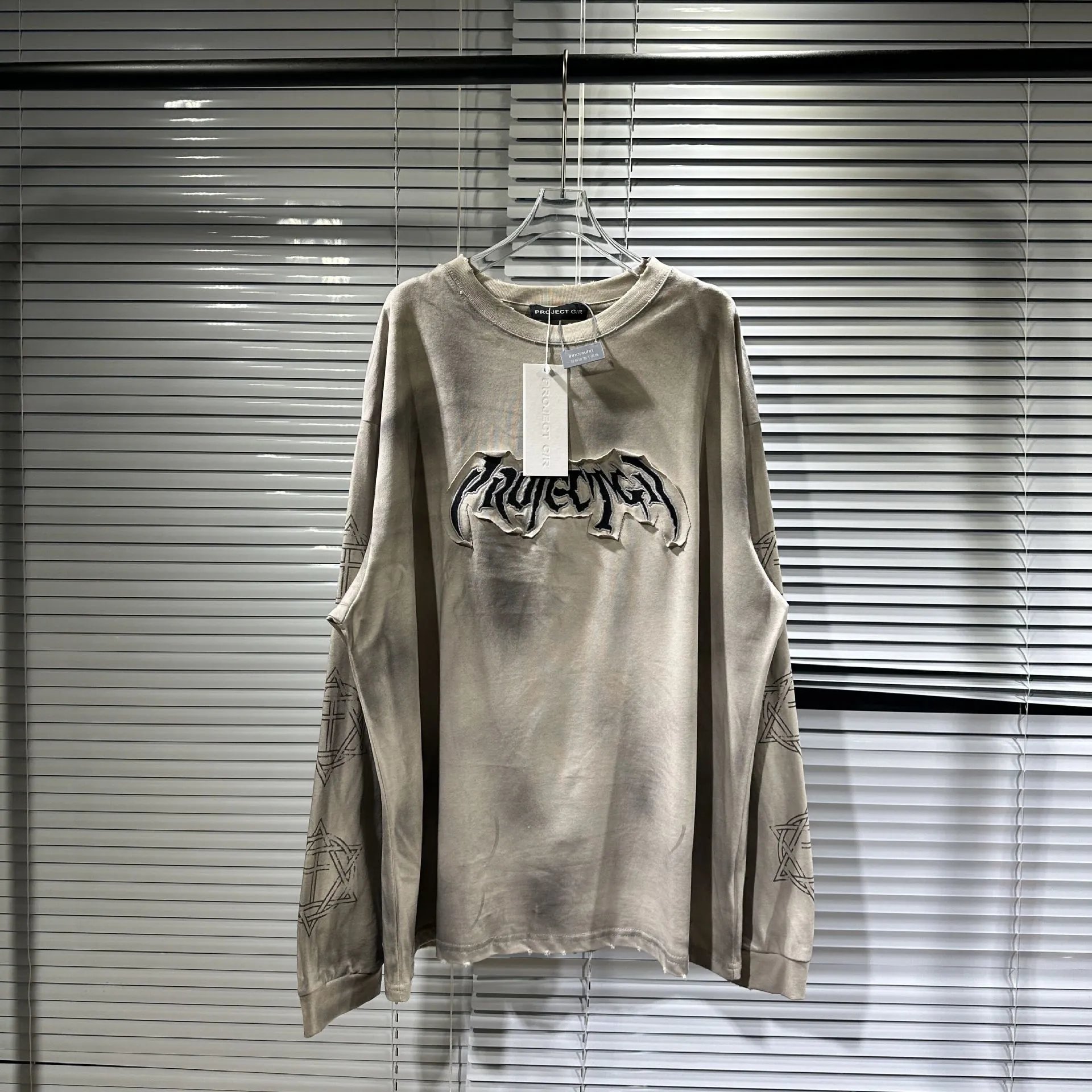 Design Tie-Dye Long Sleeve Tee Gray Multicolor T-Shirts - 3