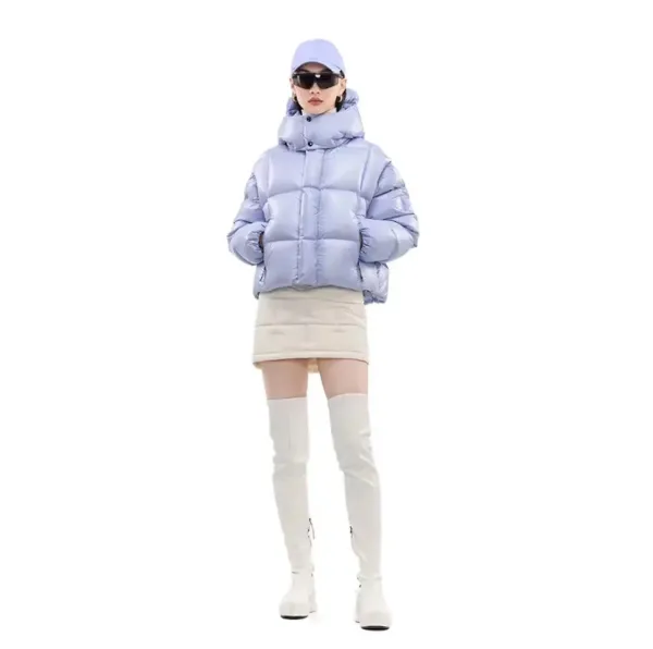 Moncler Genius Down Jacket in Periwinkle Blue with Puffer Design and Detachable Hood - 1