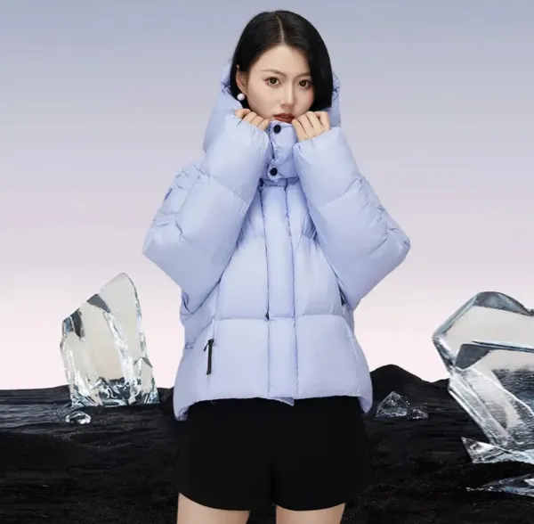 Moncler Genius Down Jacket in Periwinkle Blue with Puffer Design and Detachable Hood - 8