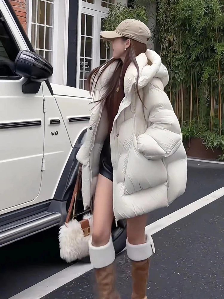Chanel Logo Cap + Oversized Puffer Coat in Burgundy Down Jacket - 19