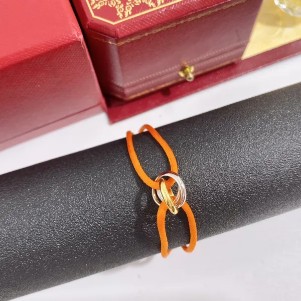 Cartier Trinity Bracelet Orange Cord Jewelry - 1