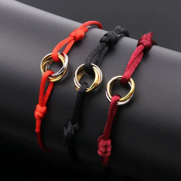 Cartier Trinity Bracelet with Gold Cord Jewelry - 10