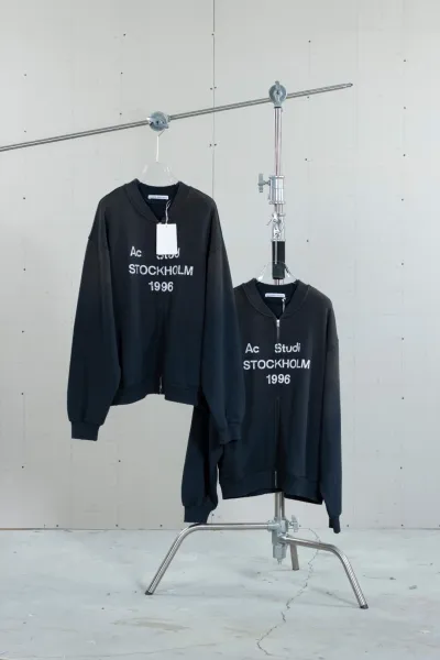 Acne Studios Stockholm 1996 Zip-Up Hoodie Black - 4