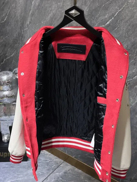 Chrome Hearts Varsity Jacket Black with Cross Embroidery and Silver Studs - 5