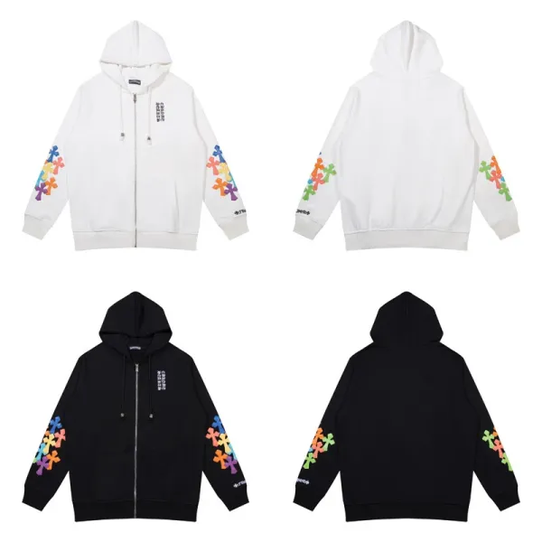Chrome Hearts Triple Cross Zip-Up Hoodie Black - 11