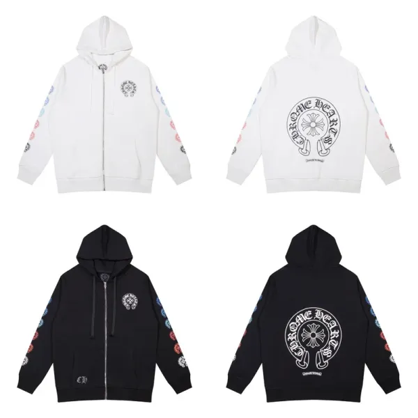 Chrome Hearts Triple Cross Zip-Up Hoodie Black - 13
