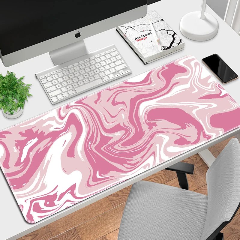 Design Pink Marble Pattern Extended Mouse Pad Computer Accessories