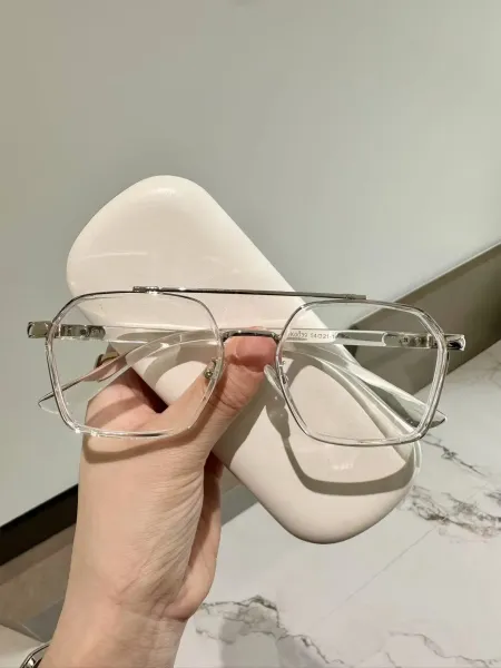Design IK0039 Clear Frame Silver Accents Optical Glasses Eyewear - 1