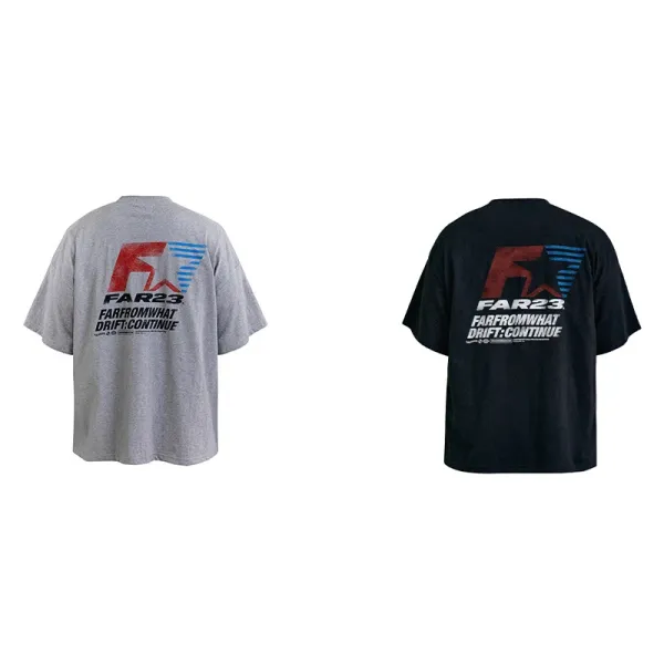 Far From What FAR23 Graphic Oversized T-Shirt Gray - 3