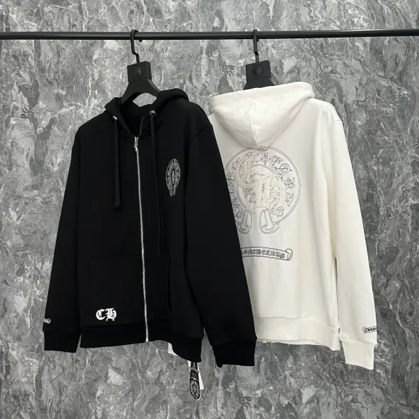 Chrome Hearts Triple Cross Zip-Up Hoodie Black - 19