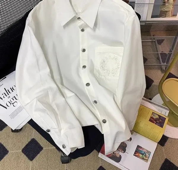 Chrome Hearts Embroidered Patchwork Shirt White - 7