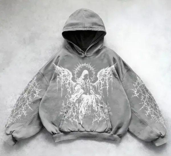 Design Angelic Decay Black Oversized Hoodie - 15