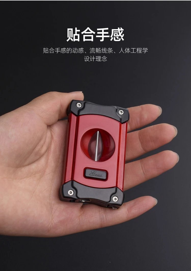 Design Gros Cigar Cutter Gold Black Silver Red Accessories - 4