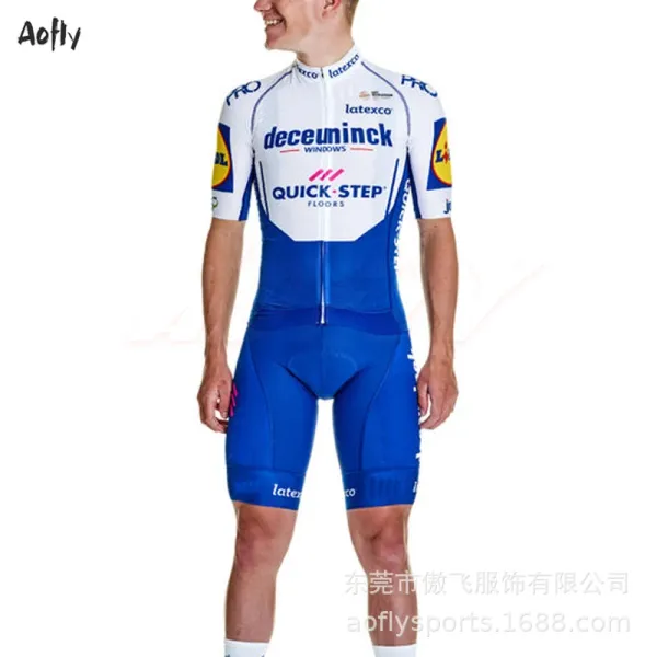 Design Deceuninck–Quick-Step Team Cycling Jersey and Shorts Set Blue / White Activewear - 1