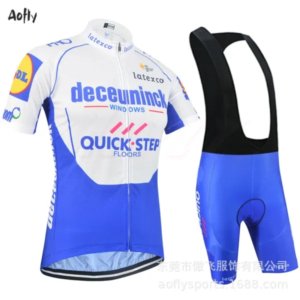 Design Deceuninck–Quick-Step Team Cycling Jersey and Shorts Set Blue / White Activewear - 4