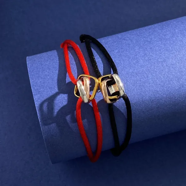 Cartier Trinity Bracelet with Gold Cord Jewelry - 14
