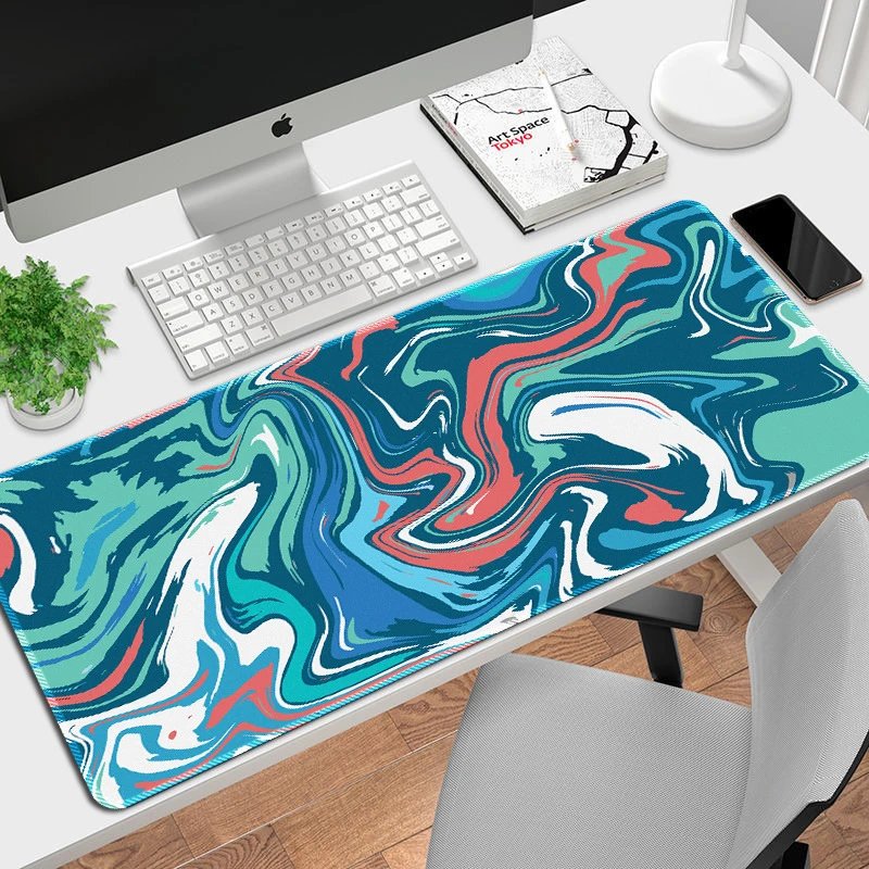 Design Abstract Malachite Swirl Large Mouse Pad Computer Accessories - 9