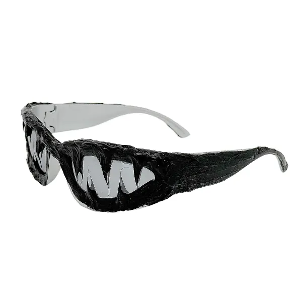 Design Monster Teeth Sunglasses Gold Blue Eyewear - 11
