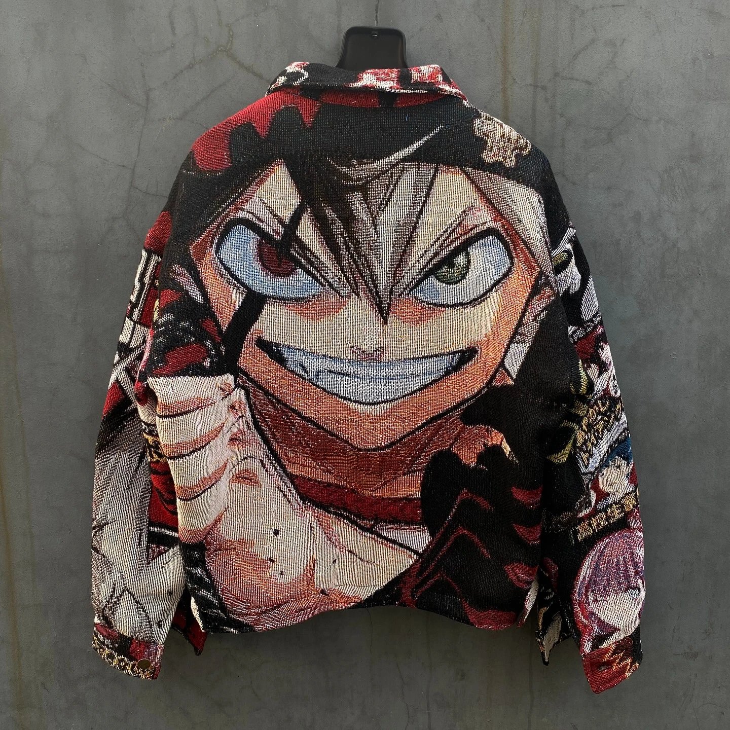 Design Graphic Jacquard Bomber Jacket Multicolor Outerwear.jacket - 5