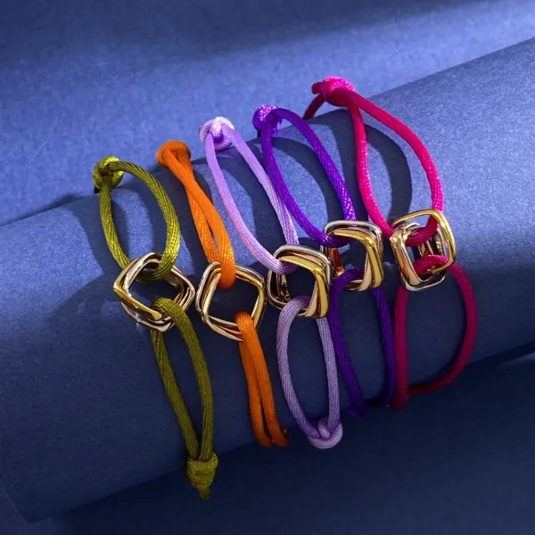Cartier Trinity Bracelet with Gold Cord Jewelry - 12