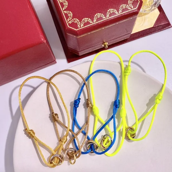 Cartier Trinity Bracelet with Gold Cord Jewelry - 21