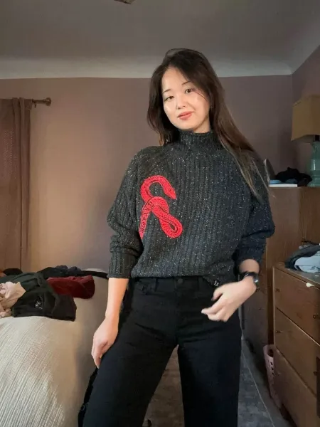 Design Snake Embroidered Turtleneck Sweater Black - 5